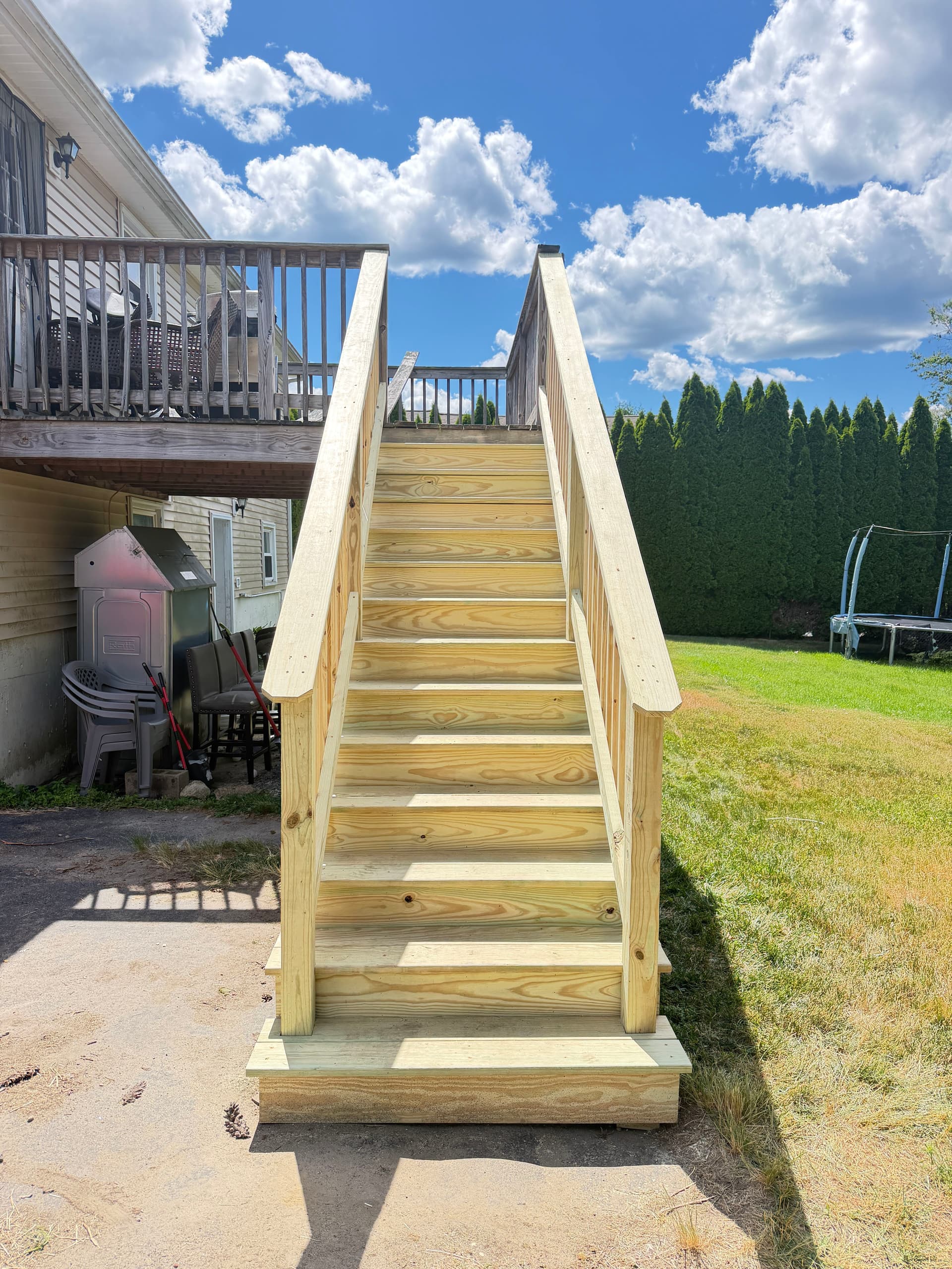 Gallery photos for Rotted Deck Stairs Rebuilt Solid and Up to Code: Image #1