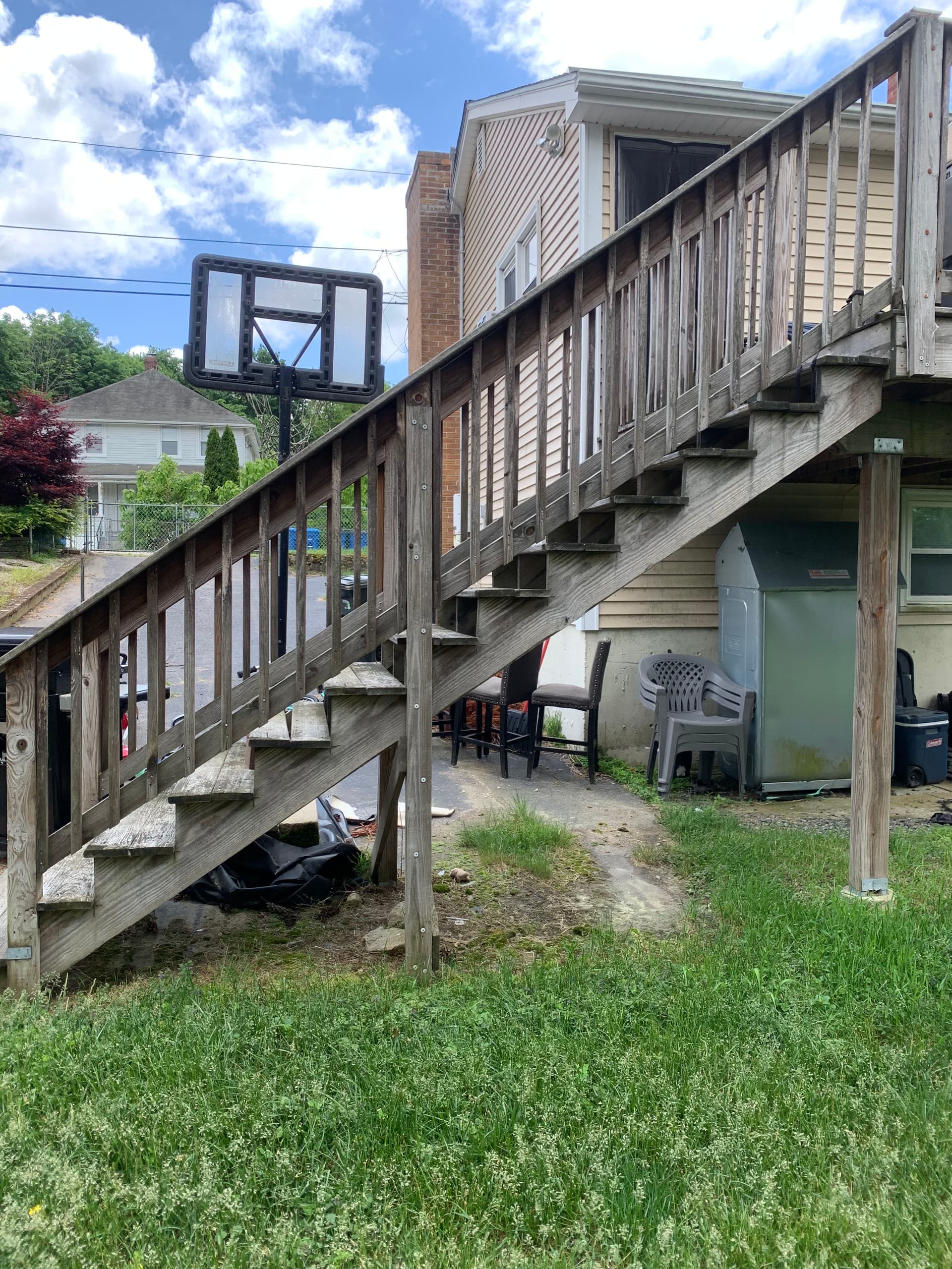 Gallery photos for Rotted Deck Stairs Rebuilt Solid and Up to Code: Image #4