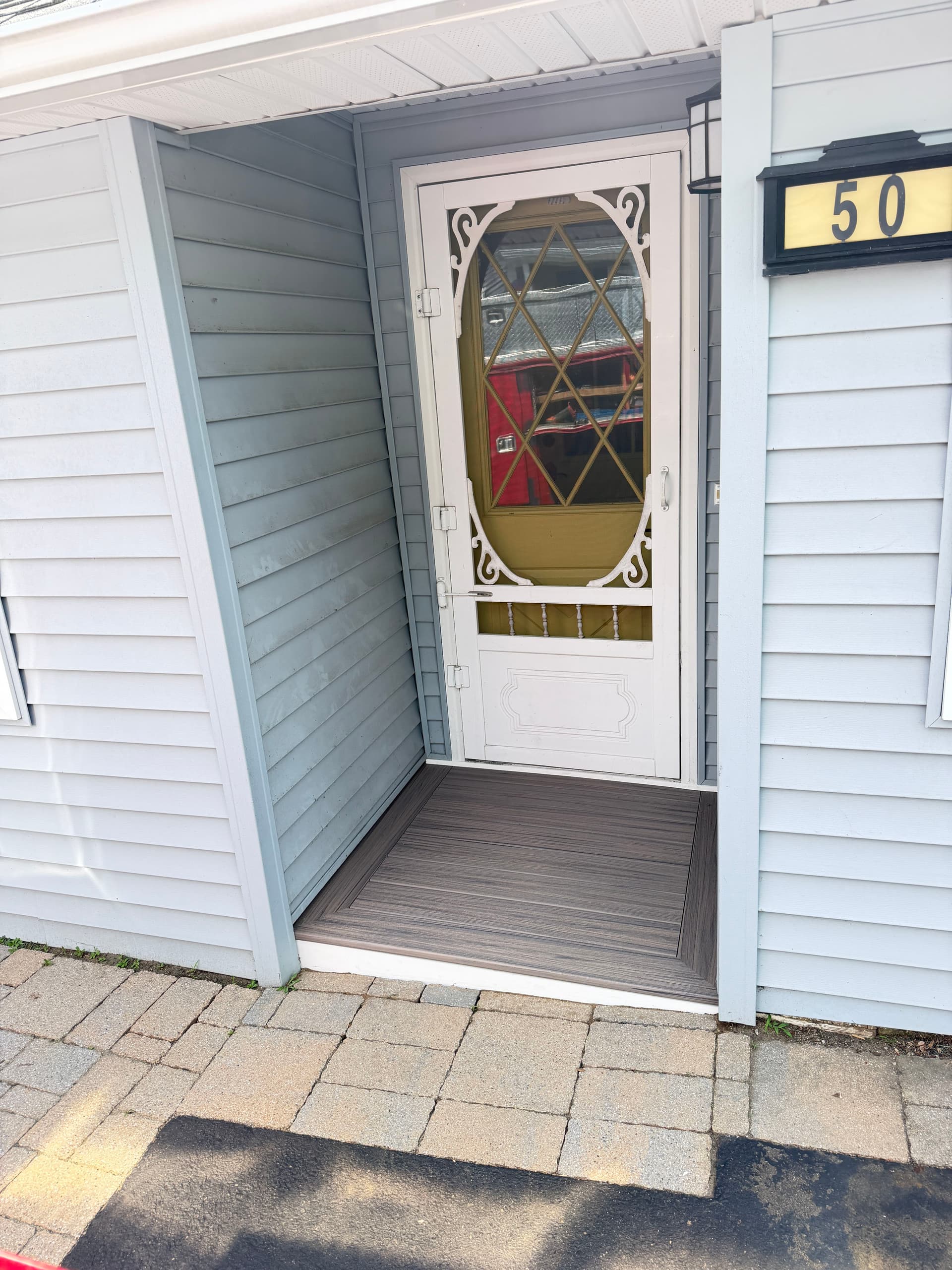 Gallery photos for Rotted Front Porch Entry Rebuilt with Composite Decking: Image #1